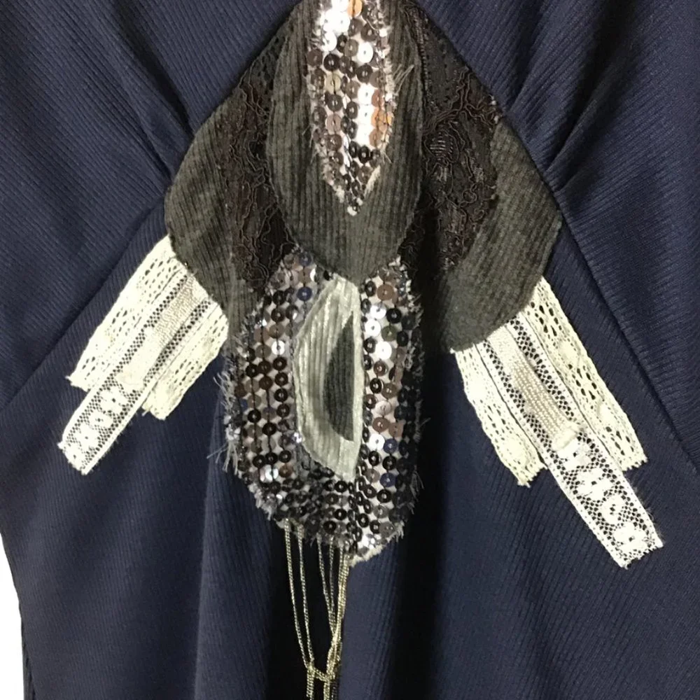 Custo Barcelona Vintage Blue Emblished T Shirt - Picture 8 of 12